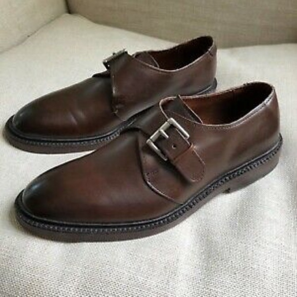 Allen Edmonds Dress Shoes Monk Strap Brown Norwich